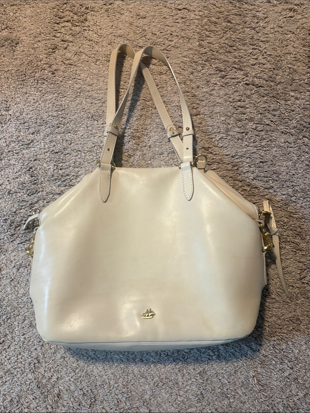 Gorgeous Brahmin Cream Leather Shoulder Tote